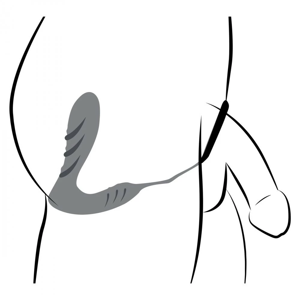 Remote Sex Toys Extreme Sex Toys, Bondage, & Fucking Machines | ExtremeRestraintsSilicone Prostate Vibrator And Cock Ring W/Remote Control - Image 2