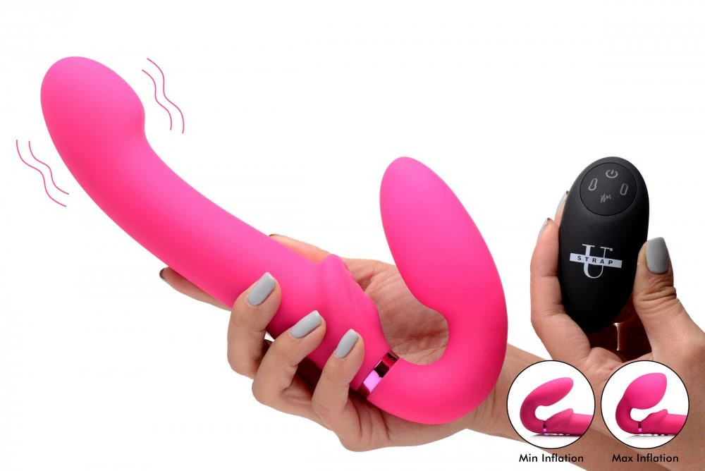 Remote Sex Toys Extreme Sex Toys, Bondage, & Fucking Machines | ExtremeRestraints10X Remote Control Ergo-Fit G-Pulse Inflatable And Vibrating Strapless Strap-on - Image 3