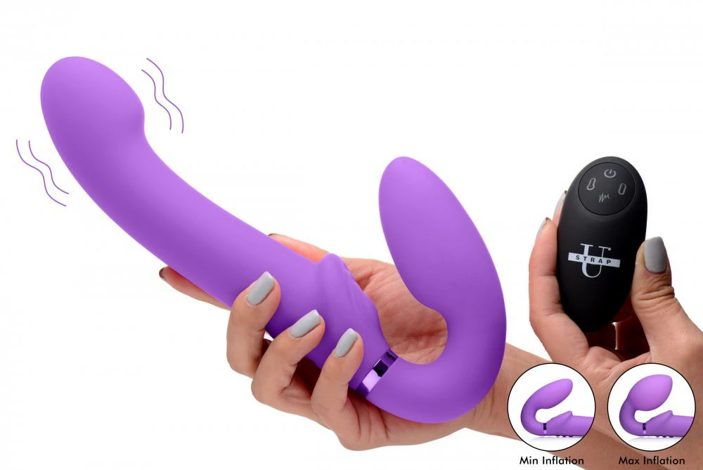 Remote Sex Toys Extreme Sex Toys, Bondage, & Fucking Machines | ExtremeRestraints10X Remote Control Ergo-Fit G-Pulse Inflatable And Vibrating Strapless Strap-on - Image 2