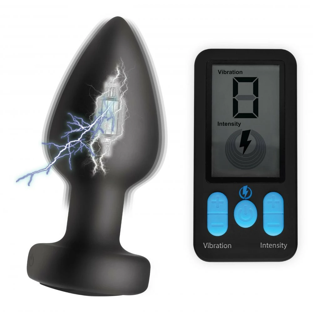 Remote Sex Toys Extreme Sex Toys, Bondage, & Fucking Machines | ExtremeRestraintsE-Stim Pro Silicone Vibrating Anal Plug With Remote Control - Image 3