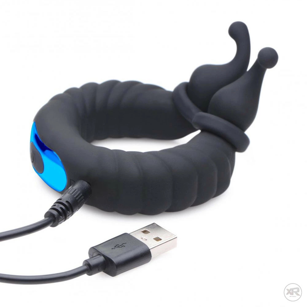 Vibrating Penis Rings Extreme Sex Toys, Bondage, & Fucking Machines | ExtremeRestraints10X Cobra Dual Stimulation Silicone Cock Ring - Image 6