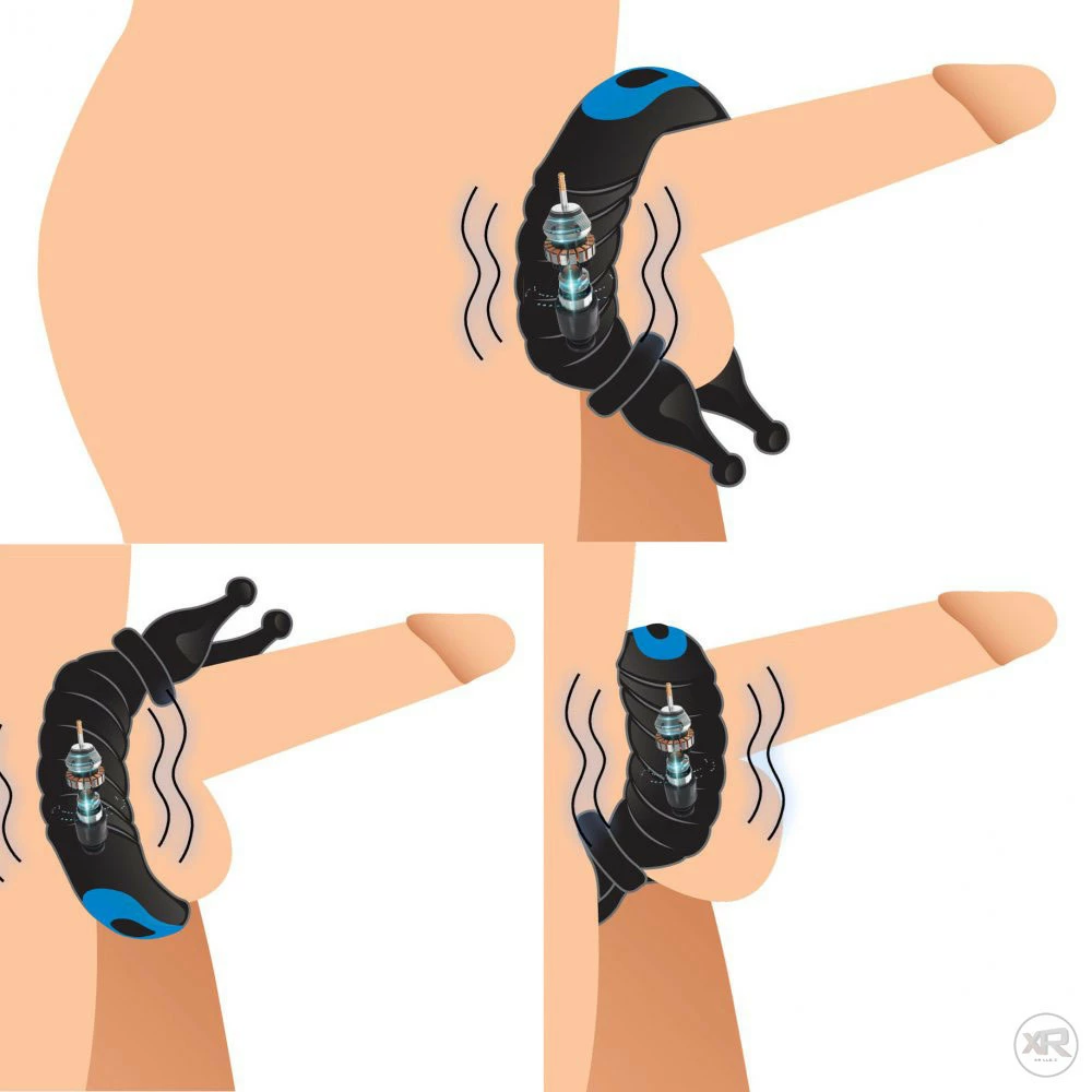 Vibrating Penis Rings Extreme Sex Toys, Bondage, & Fucking Machines | ExtremeRestraints10X Cobra Dual Stimulation Silicone Cock Ring - Image 3