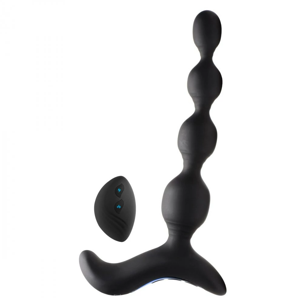 Remote Sex Toys Extreme Sex Toys, Bondage, & Fucking Machines | ExtremeRestraintsShock-Beads 80X Vibrating & E-stim Silicone Anal Beads With Remote - Image 2