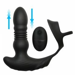 Remote Sex Toys Extreme Sex Toys, Bondage, & Fucking Machines | ExtremeRestraintsThrusting Vibrator With Cock And Ball Ring And Remote