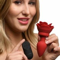 Remote Sex Toys Extreme Sex Toys, Bondage, & Fucking Machines | ExtremeRestraints28X Silicone Vibrating Rose Anal Plug With Remote